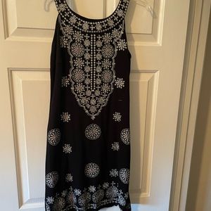 INC, Blk dress w silver & hot pink accidents